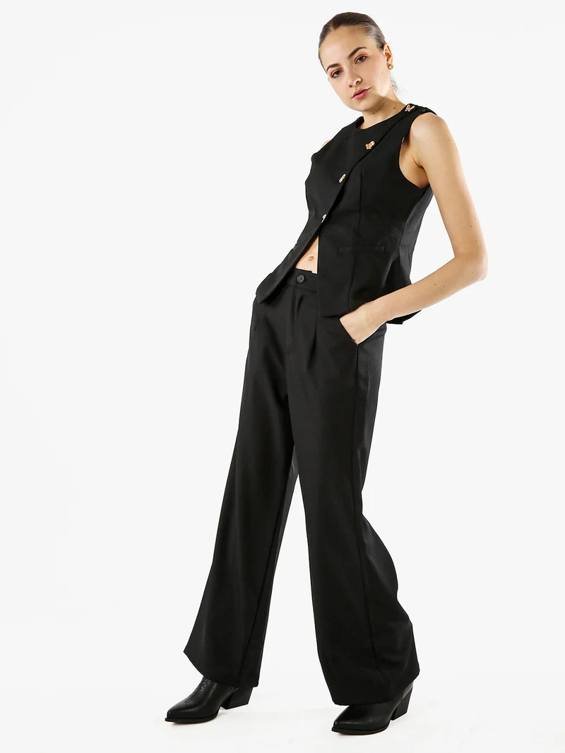 Pantaloni donna a palazzo - nero
