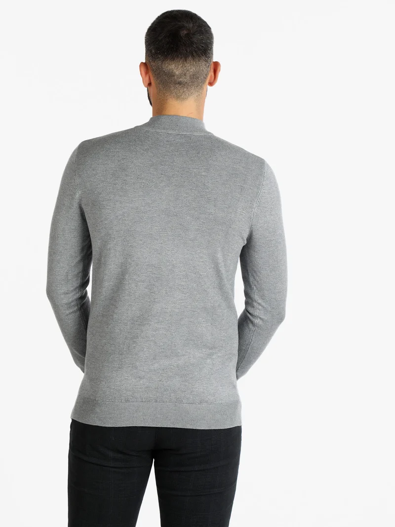 Pullover lupetto da uomo - grigio