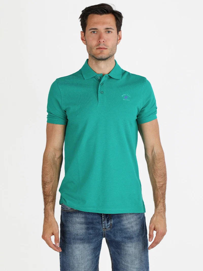 Polo da uomo in cotone a maniche corte - verde