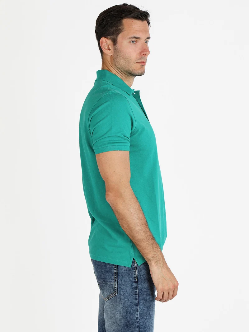 Polo da uomo in cotone a maniche corte - verde