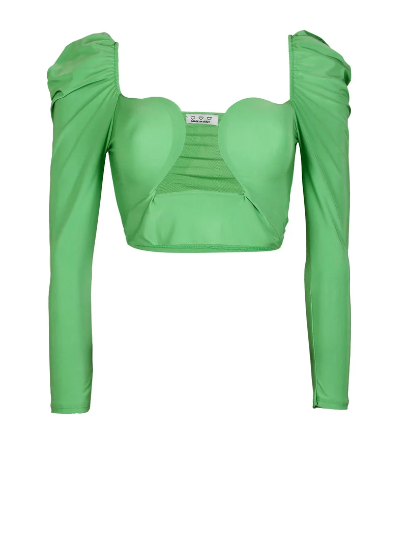 Top donna con coppe preformate - verde