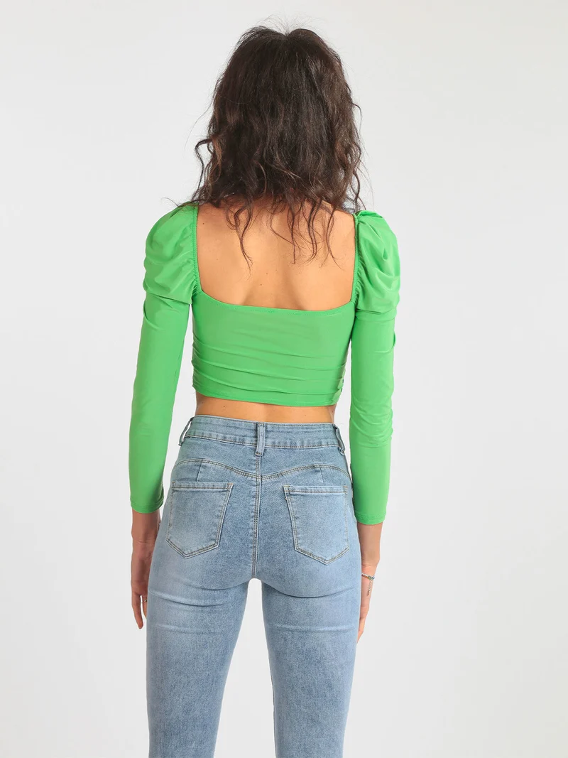 Top donna con coppe preformate - verde