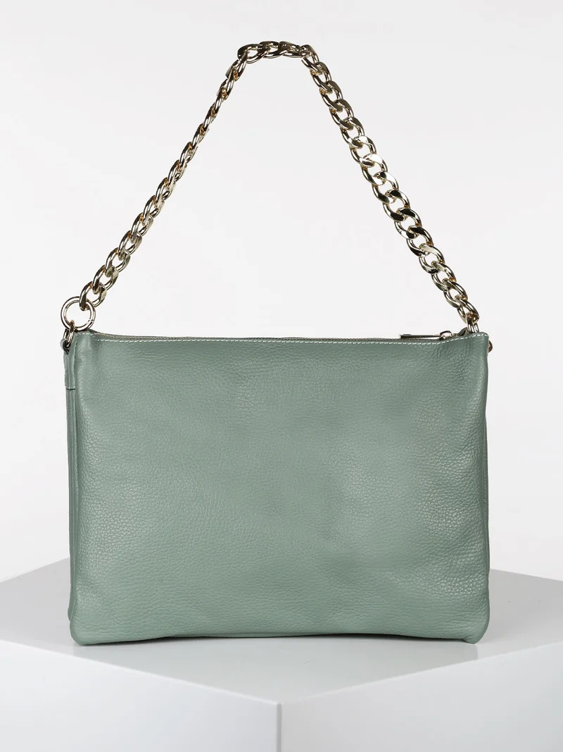 Borsa donna in vera pelle - acqua marina