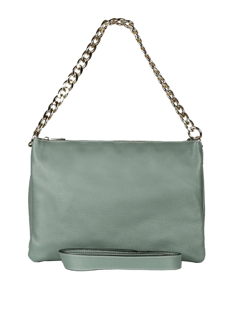 Borsa donna in vera pelle - acqua marina