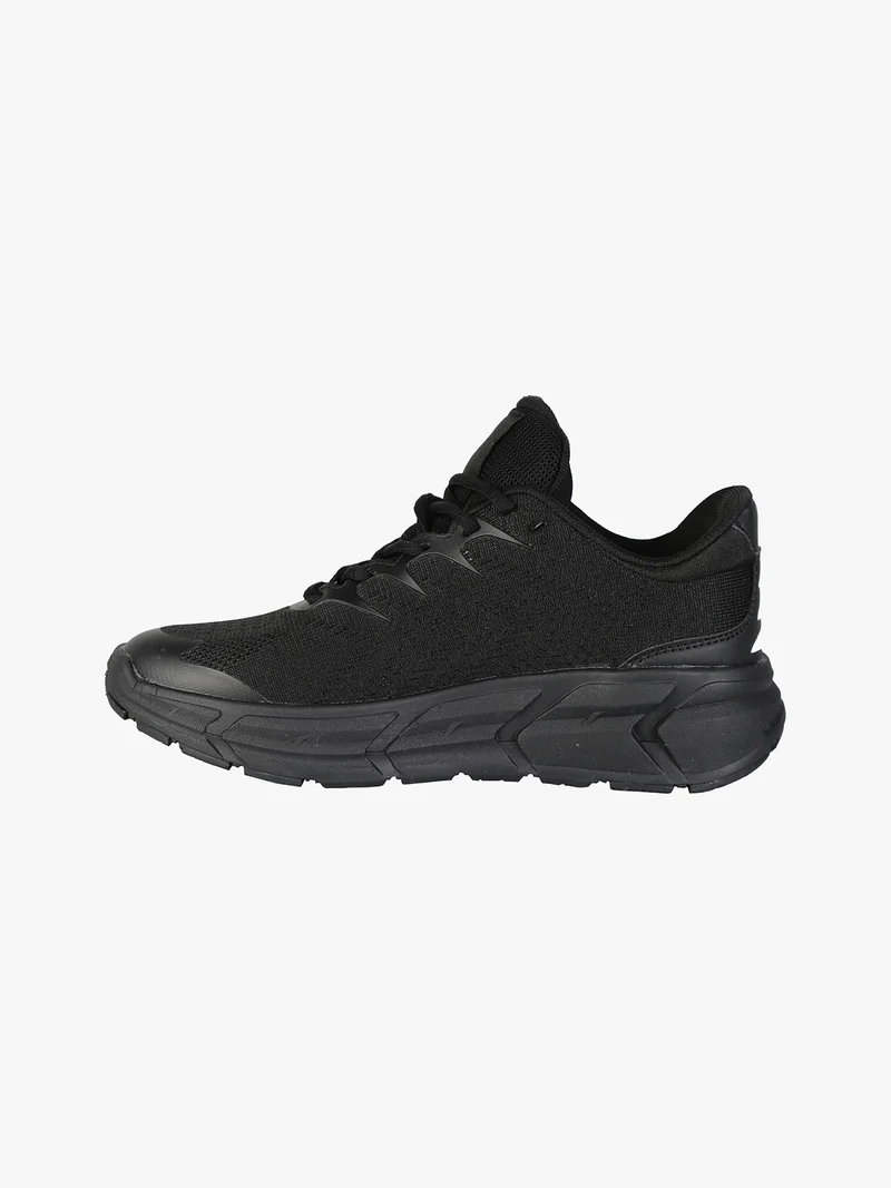 Sneakers donna sportive in tessuto - nero