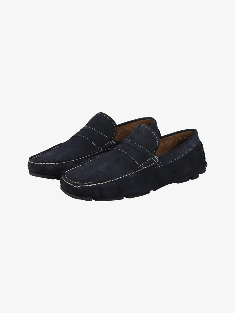 Mocassini uomo in pelle scamosciata - blu scuro
