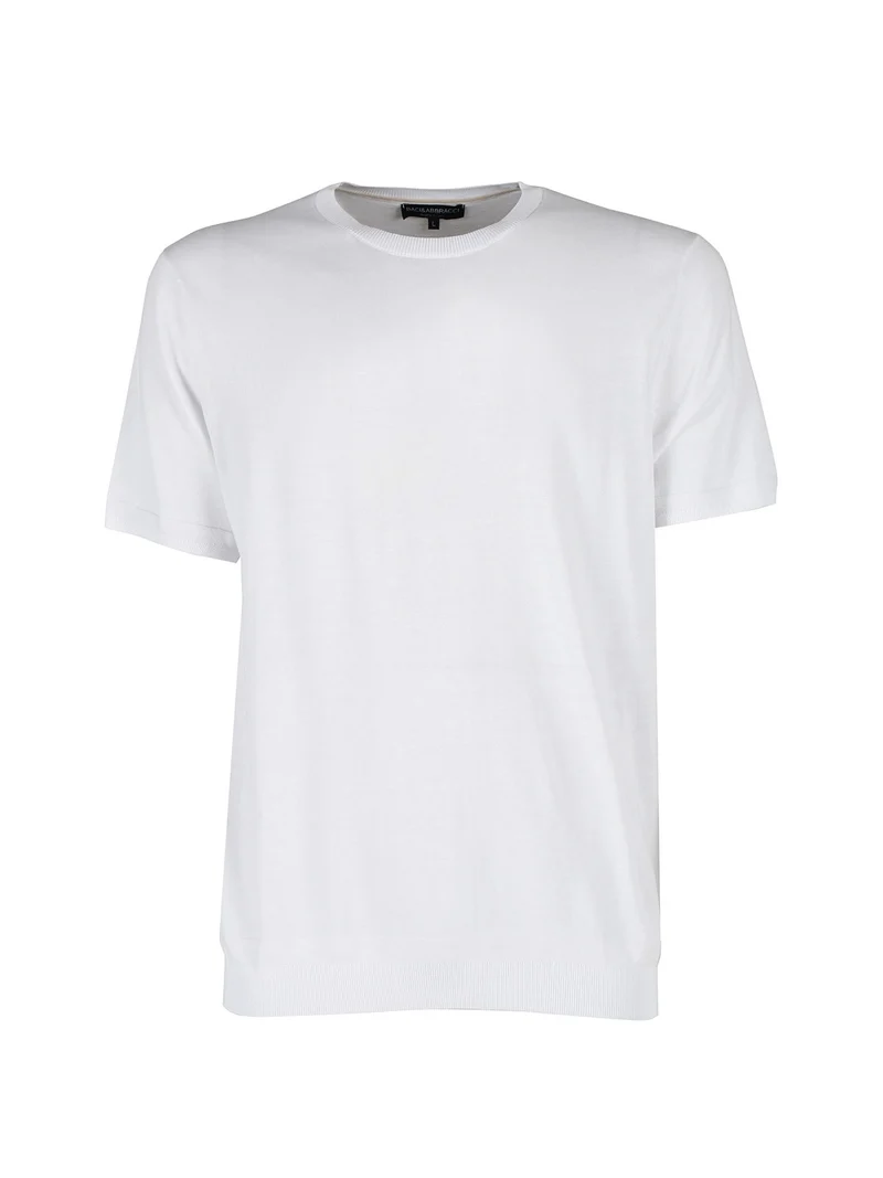 T-shirt girocollo da uomo in maglia - bianco