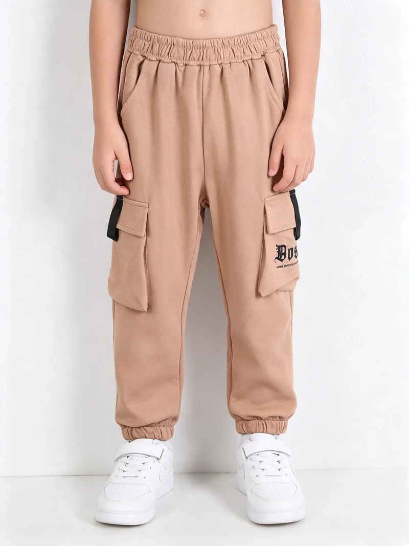 Pantaloni sportivi da bambino - cammello