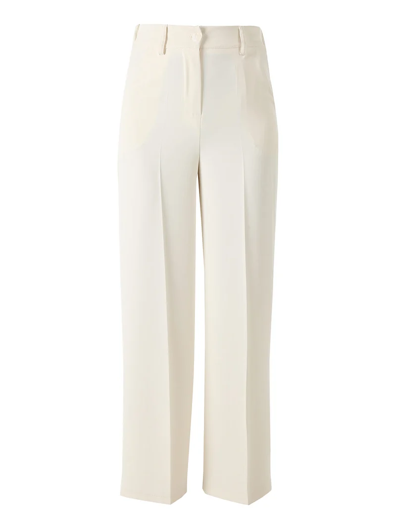 Completo elegante da donna con giacca e pantaloni - panna