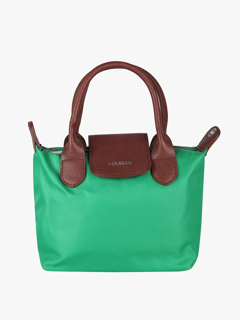 Borsetta donna a mano in nylon - verde