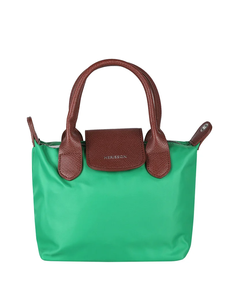 Borsetta donna a mano in nylon - verde