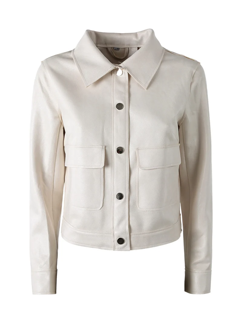 Giacca donna leggera con bottoni - beige