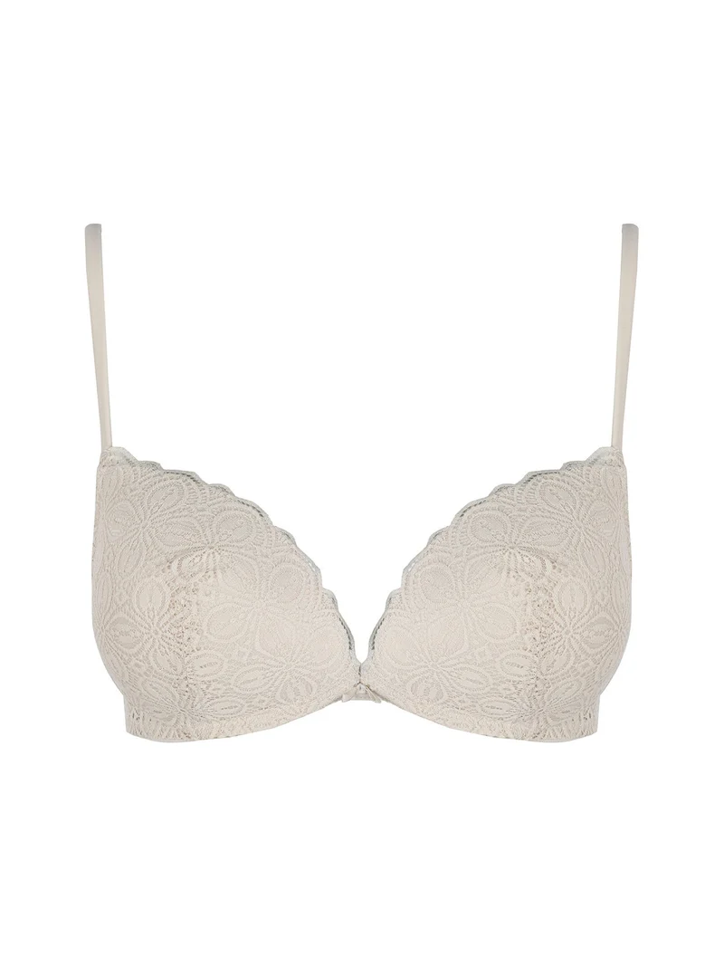 902 Reggiseno a triangolo graduato in pizzo - sabbia