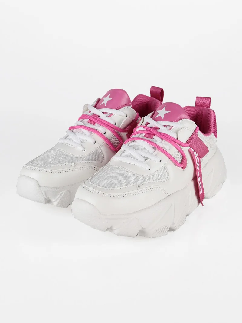 Sneakers chunky con inserti a contrasto - fucsia