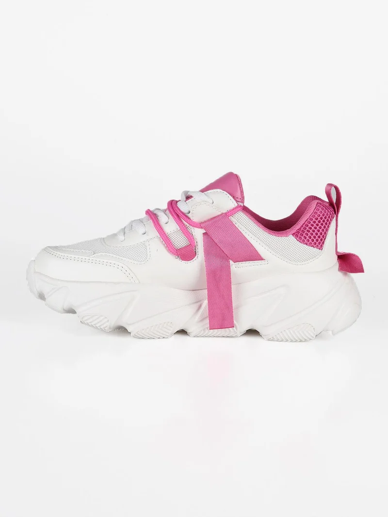 Sneakers chunky con inserti a contrasto - fucsia