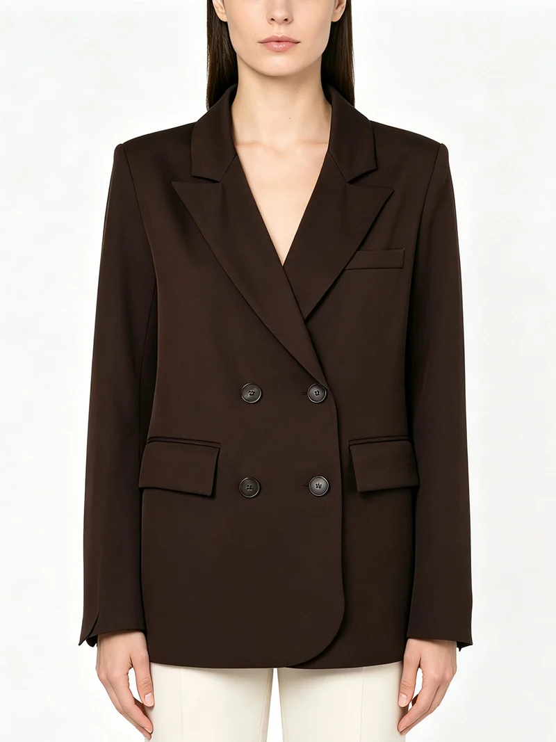 Blazer elegante da donna con bottoni a doppiopetto - moro