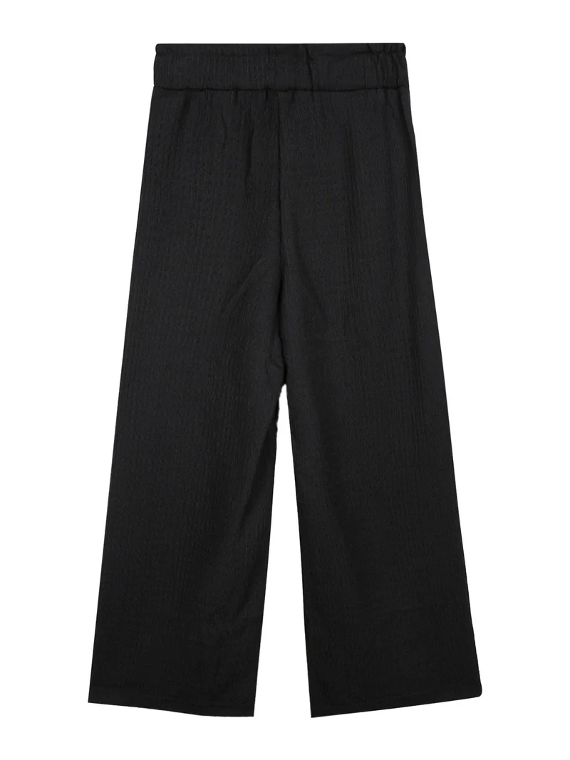 Pantaloni da bambina culotte a gamba larga - nero
