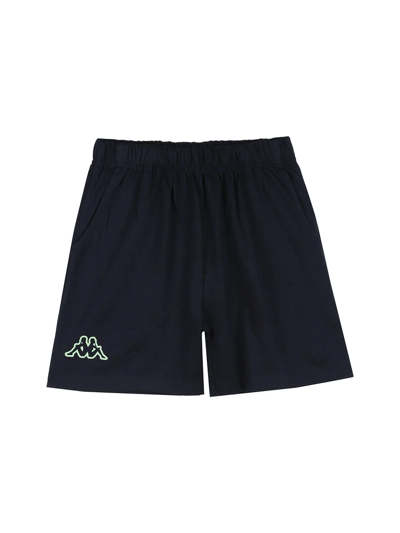 Completo corto da ragazzo in cotone con logo - blu