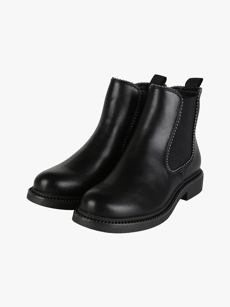 Stivaletti donna con perline - nero