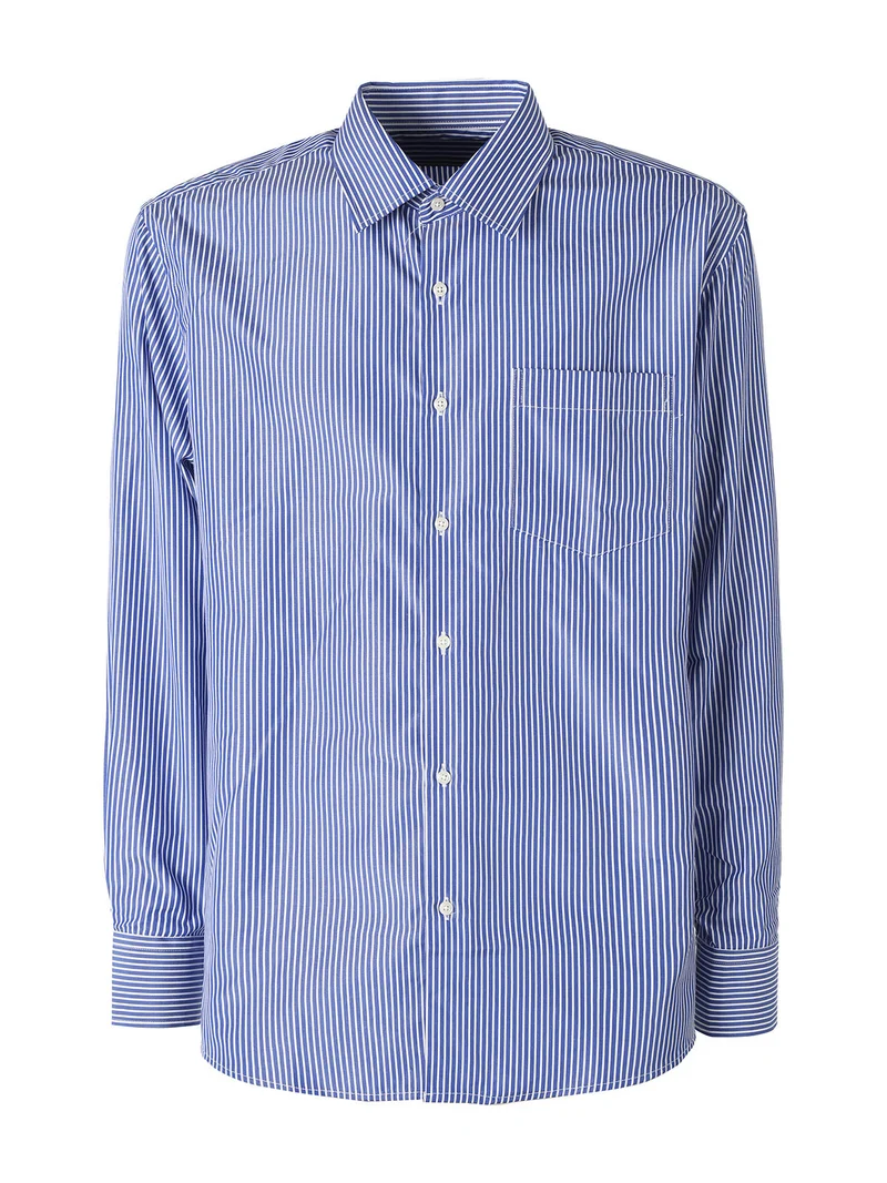 Camicia da uomo rigata a maniche lunghe - bluette