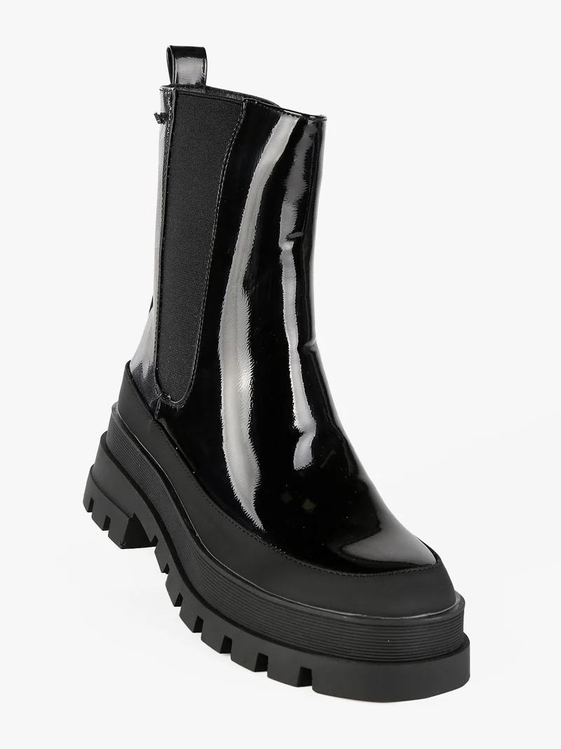 Stivaletti donna con platform - nero