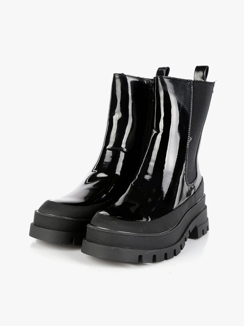 Stivaletti donna con platform - nero