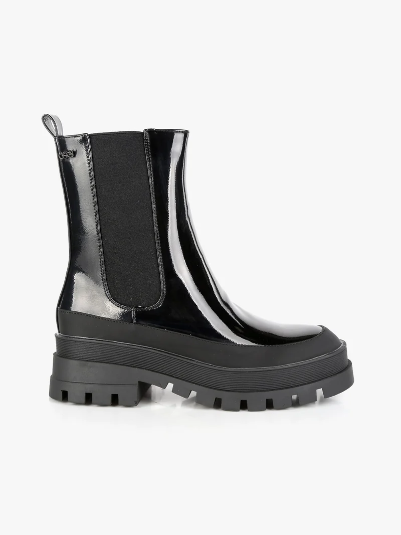 Stivaletti donna con platform - nero