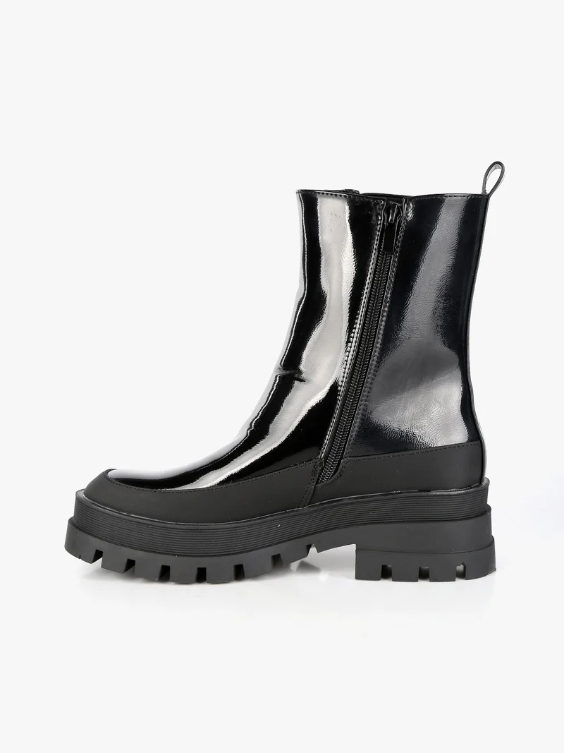 Stivaletti donna con platform - nero