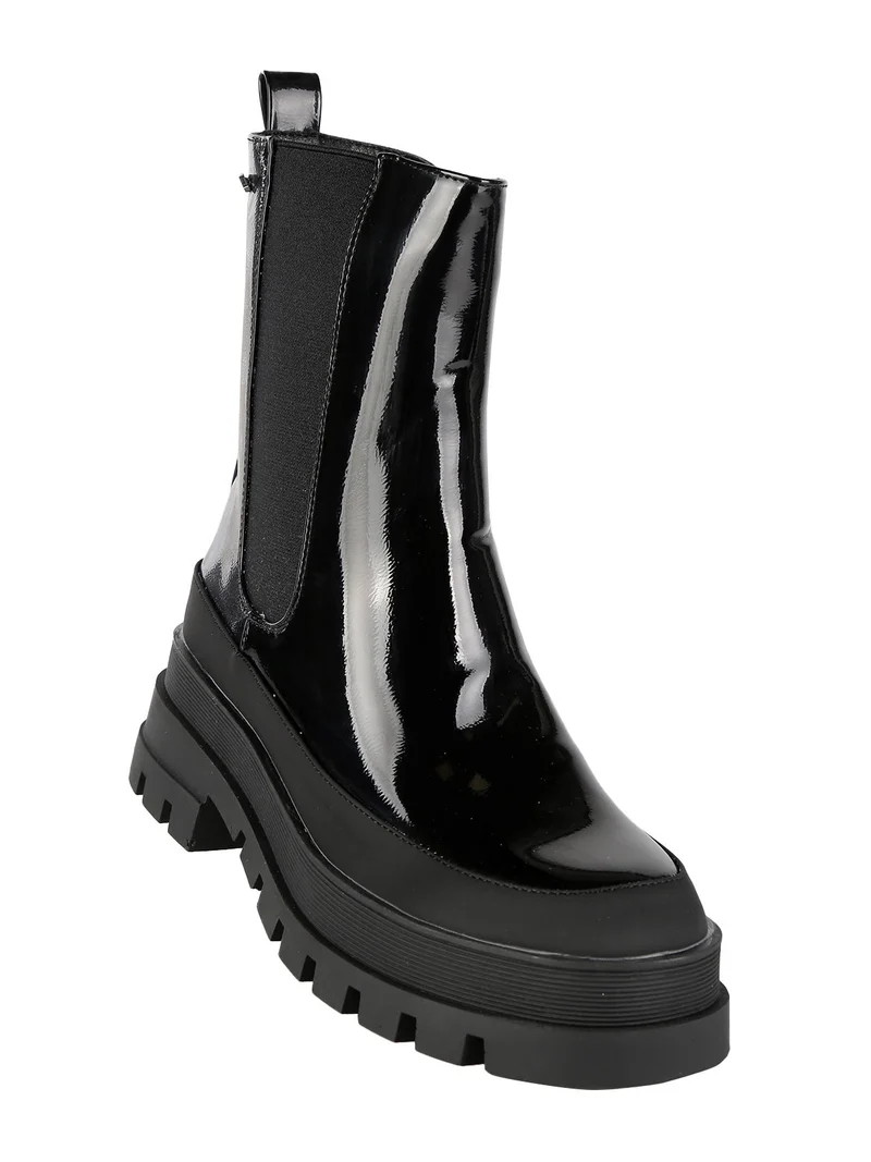 Stivaletti donna con platform - nero