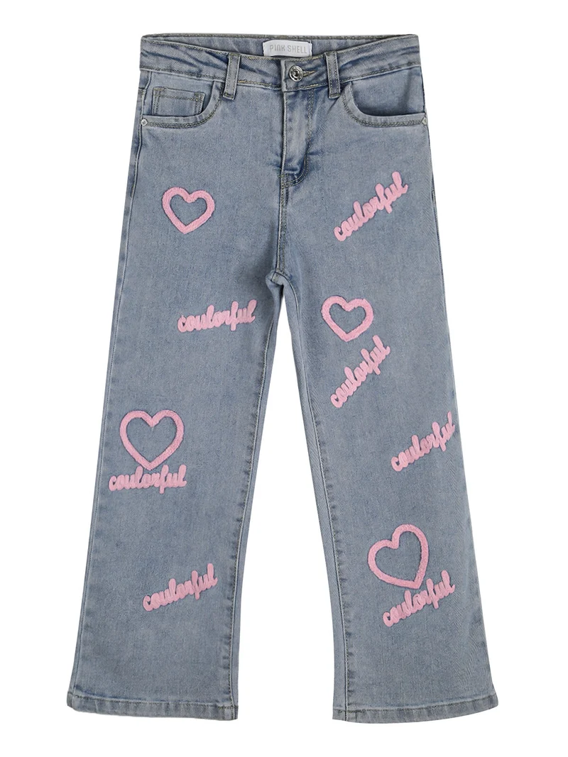 Jeans baggy da bambina con ricami - jeans