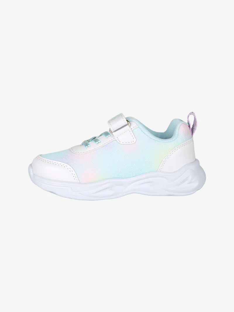 Sneakers da bambina con luci e cinturino a strappo - azzurro
