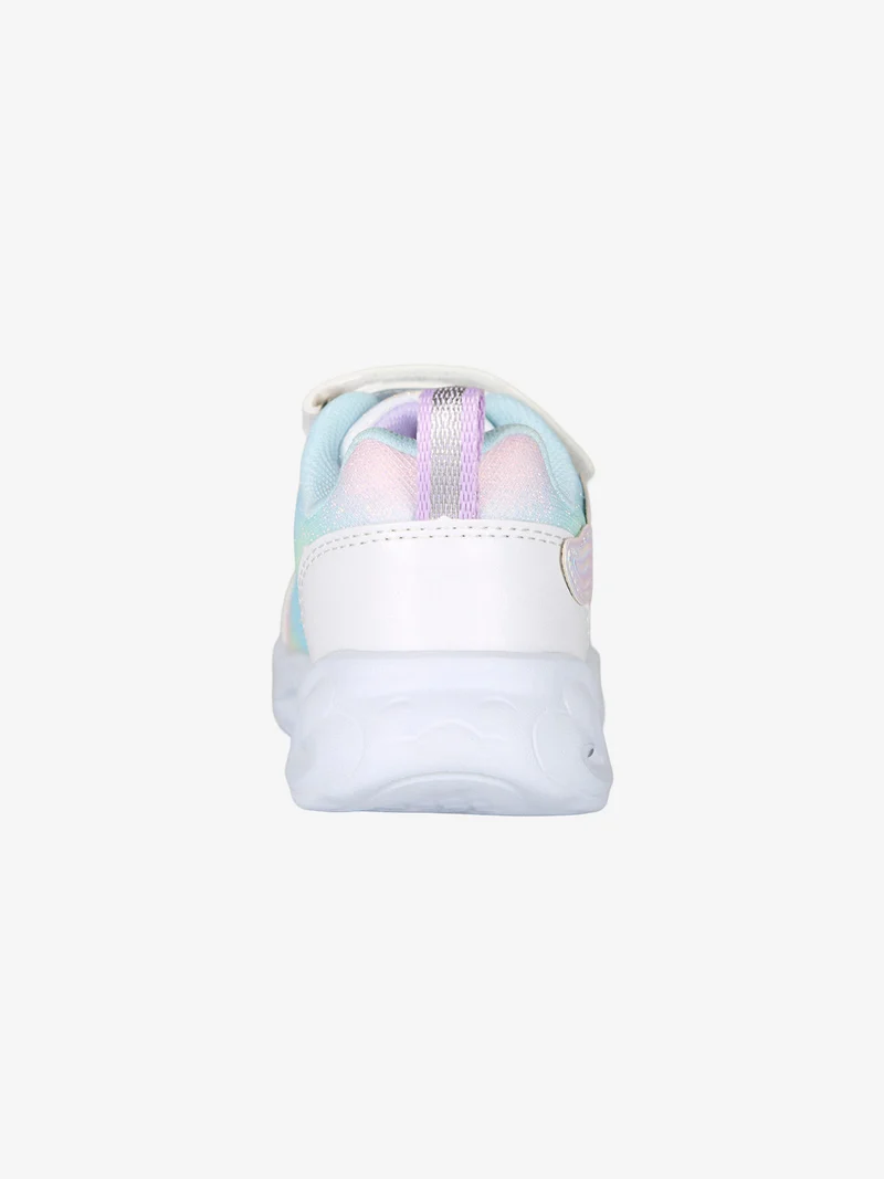 Sneakers da bambina con luci e cinturino a strappo - azzurro