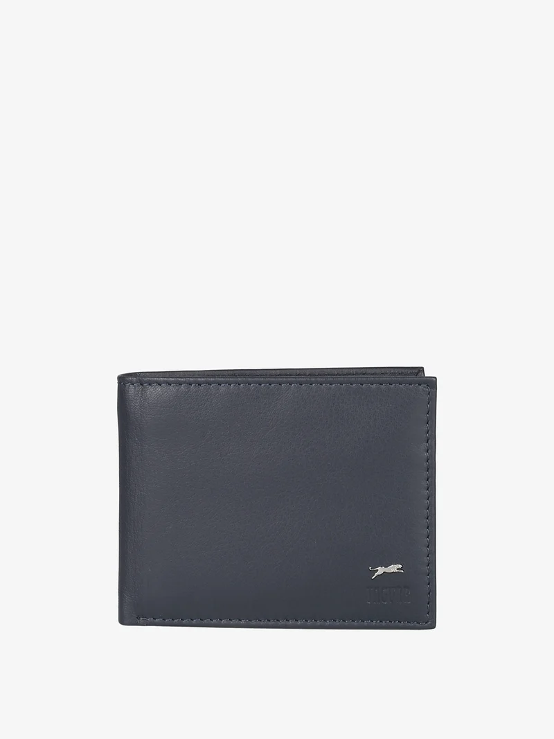 Portafoglio da uomo in pelle con logo - blu
