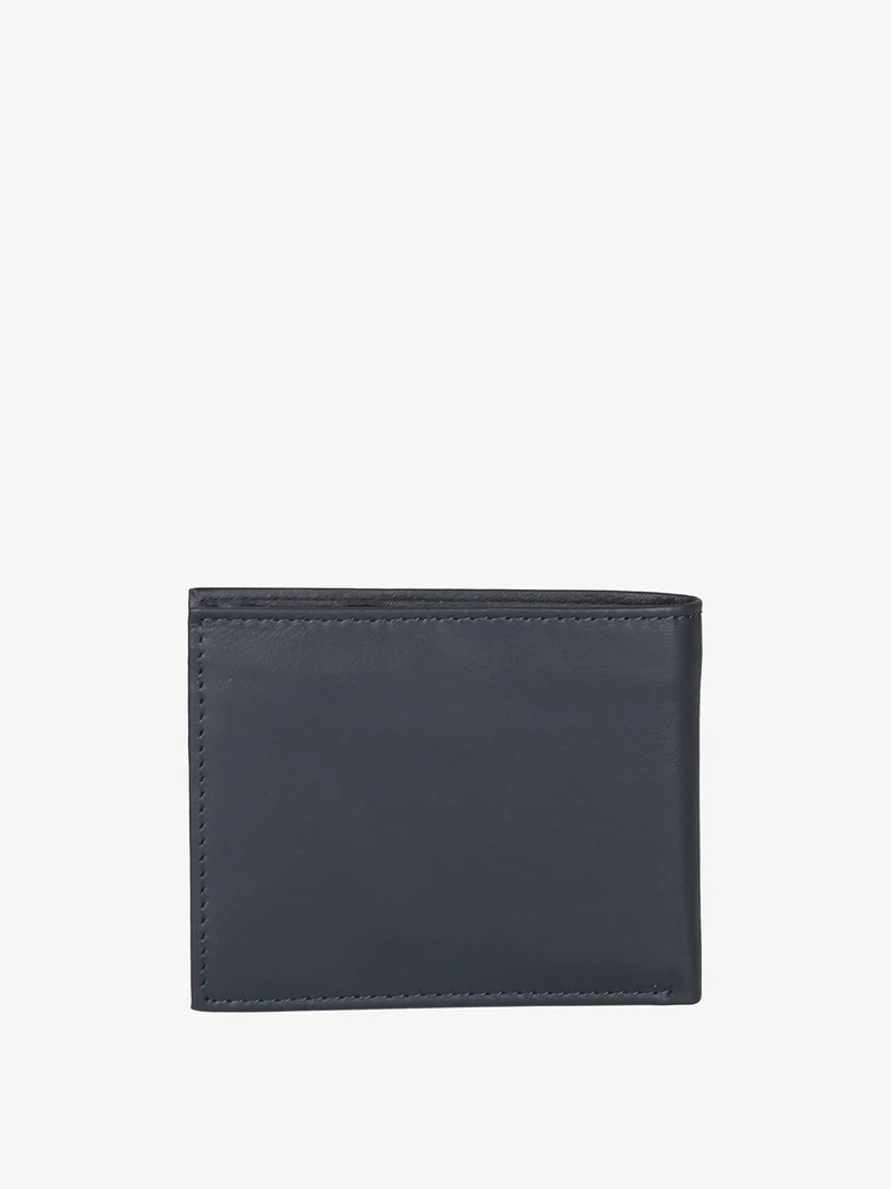 Portafoglio da uomo in pelle con logo - blu