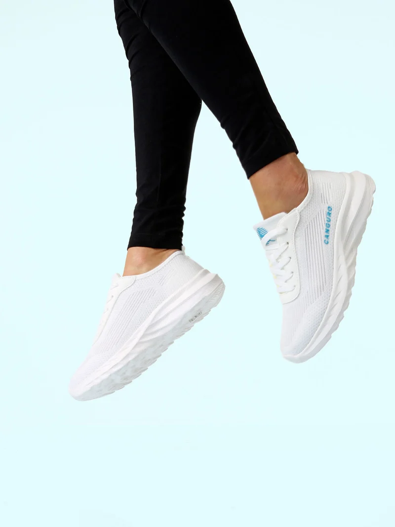 Sneakers sportive da donna in tessuto - bianco