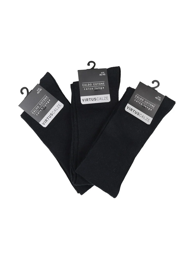 Calze lunghe da uomo caldo cotone. Confezione 3 paia - blu scuro