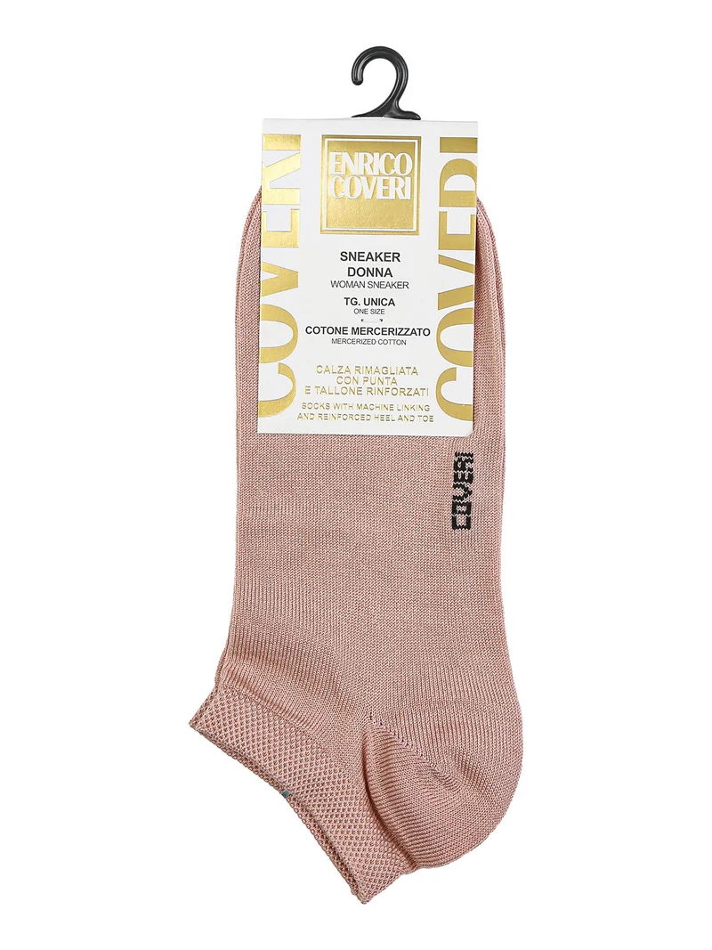 Calze corte sneaker da donna in cotone mercerizzato - rosa