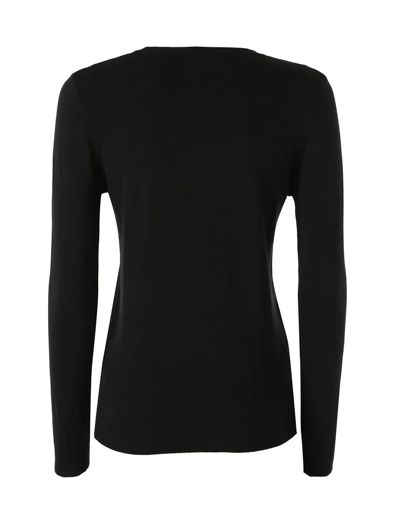 Maglia girocollo da donna - nero