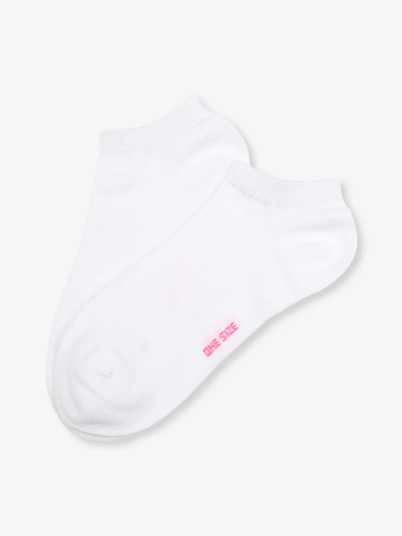 Calze corte sneaker da donna in cotone mercerizzato - bianco