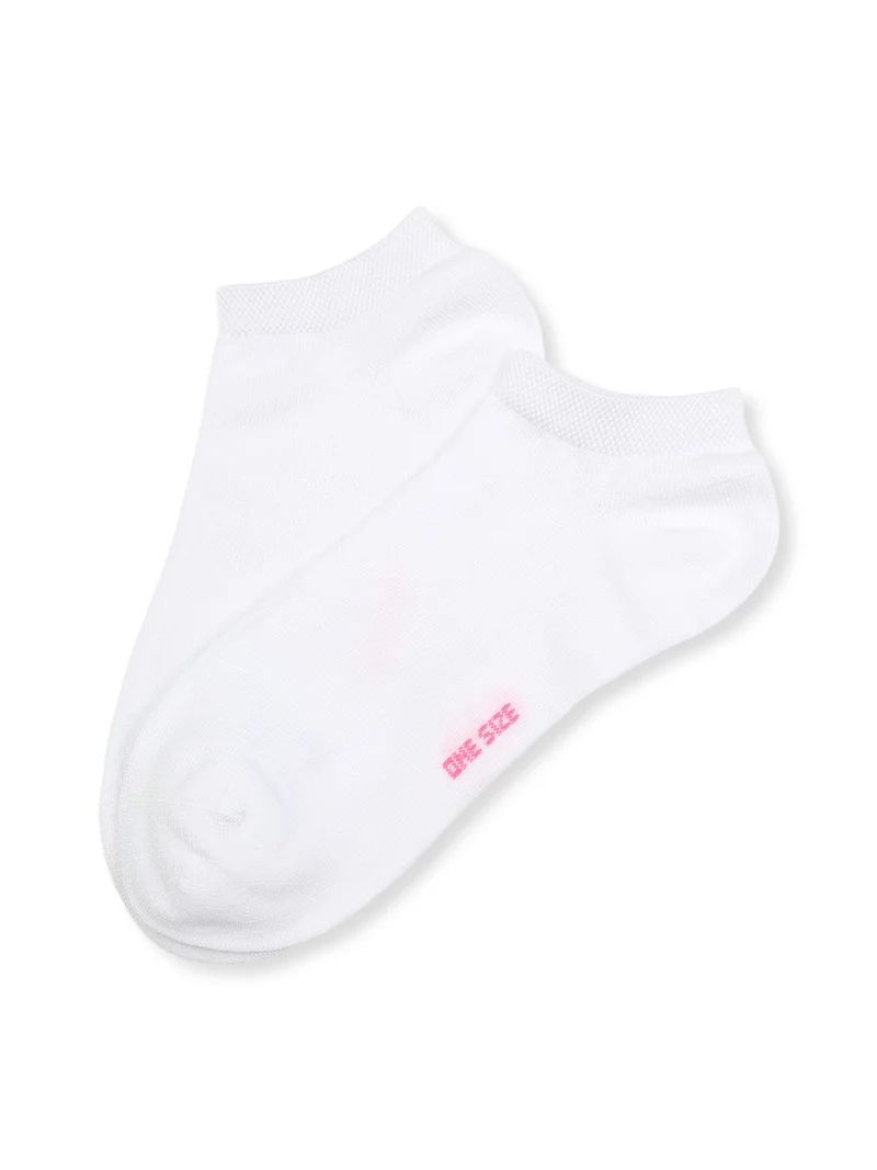 Calze corte sneaker da donna in cotone mercerizzato - bianco