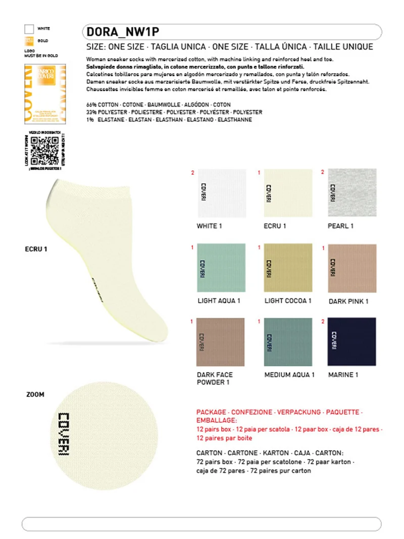 Calze corte sneaker da donna in cotone mercerizzato - bianco