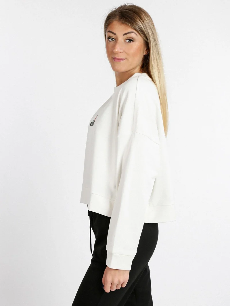 Felpa corta in cotone - bianco