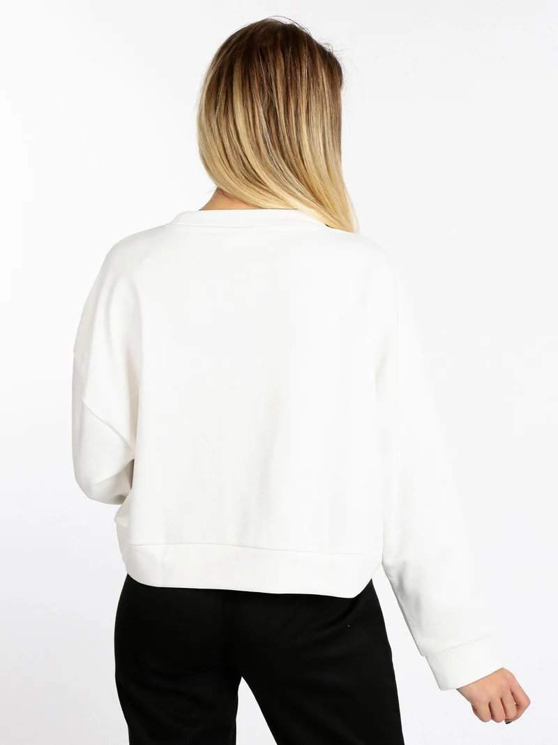 Felpa corta in cotone - bianco