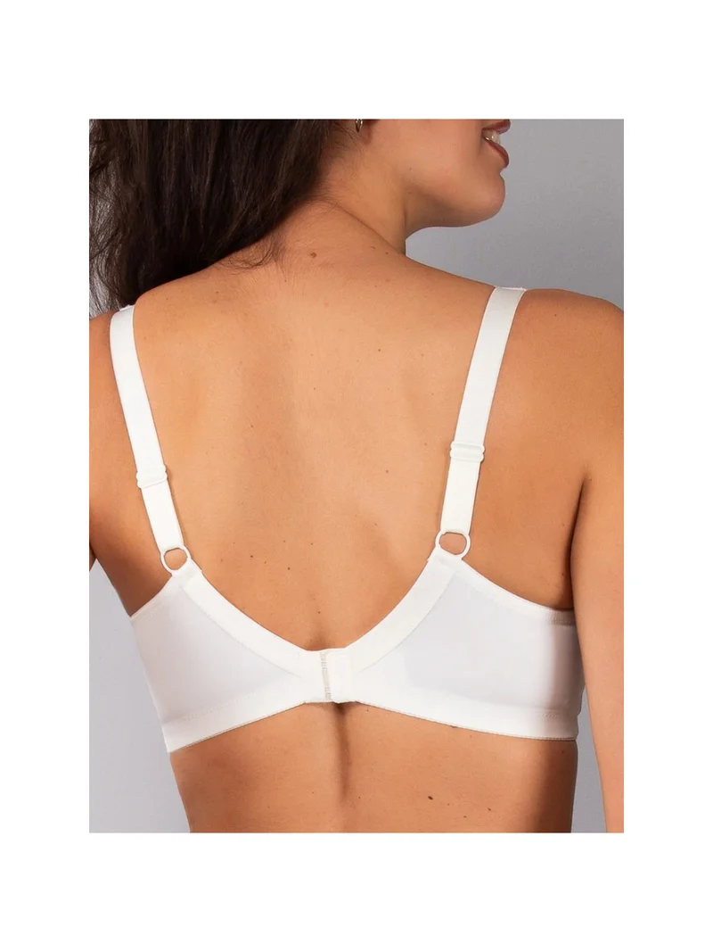 AR10 Reggiseno preformato con pizzo senza ferretto coppa D - panna