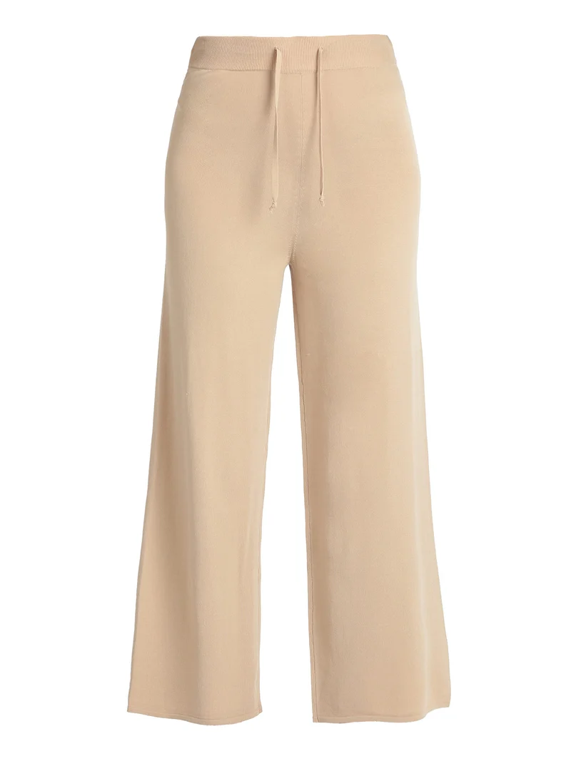 Pantaloni donna palazzo leggeri - cammello