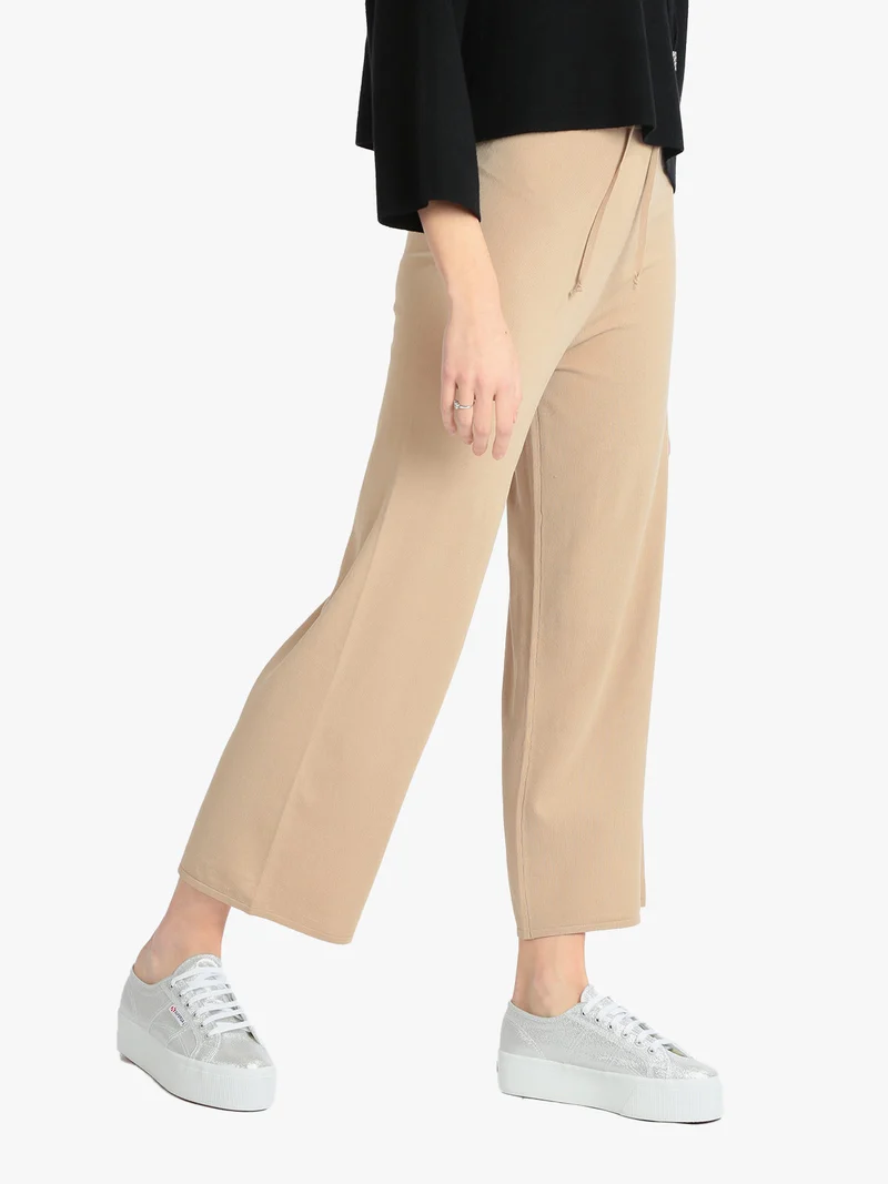 Pantaloni donna palazzo leggeri - cammello