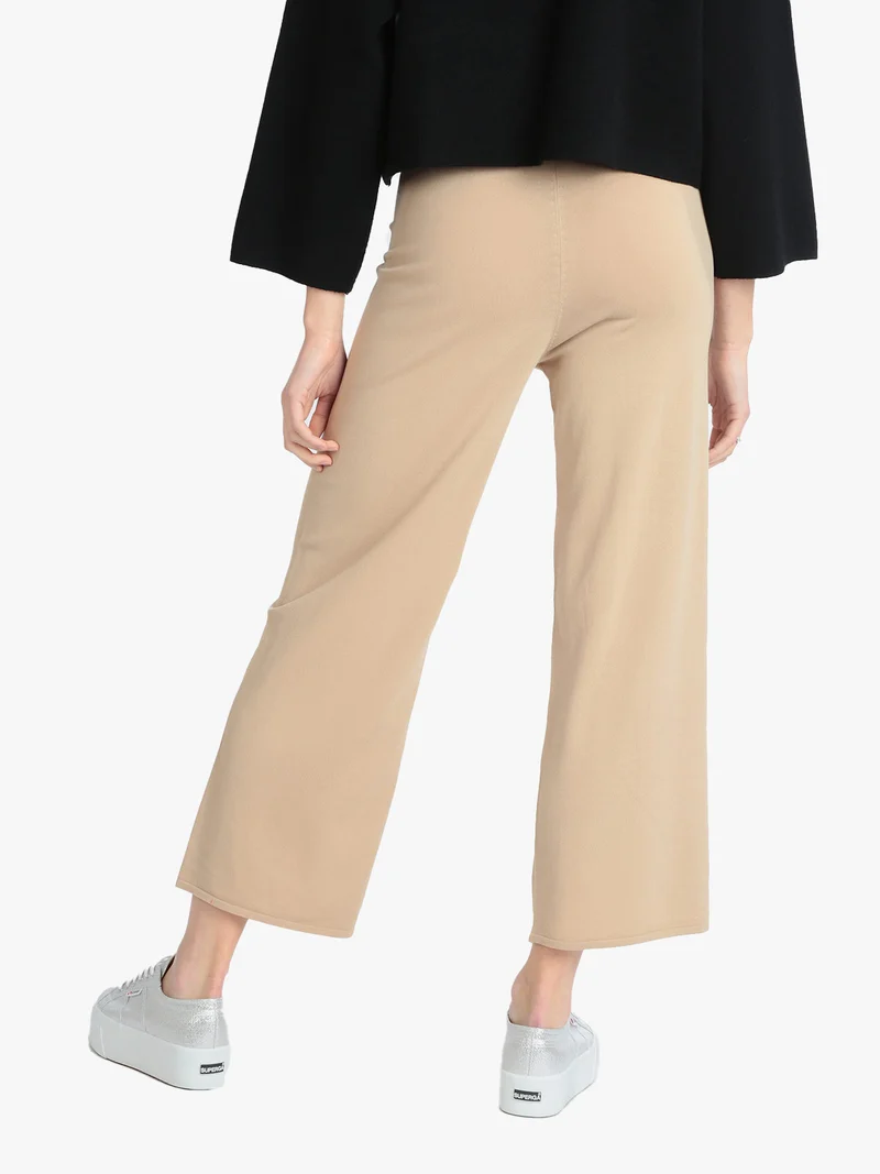 Pantaloni donna palazzo leggeri - cammello