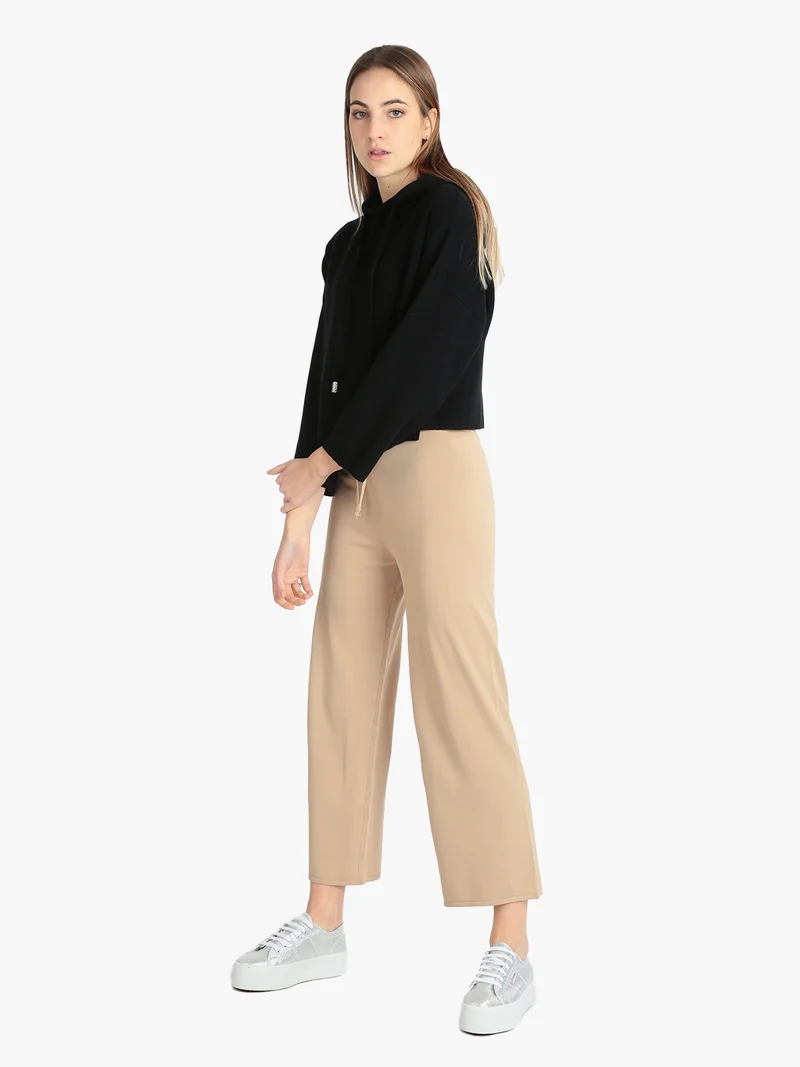 Pantaloni donna palazzo leggeri - cammello