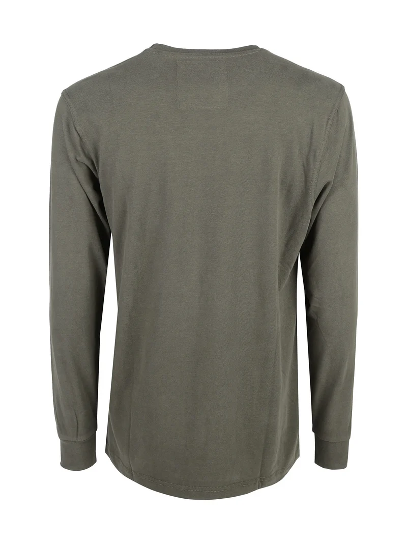 Maglia girocollo da uomo in cotone - militare