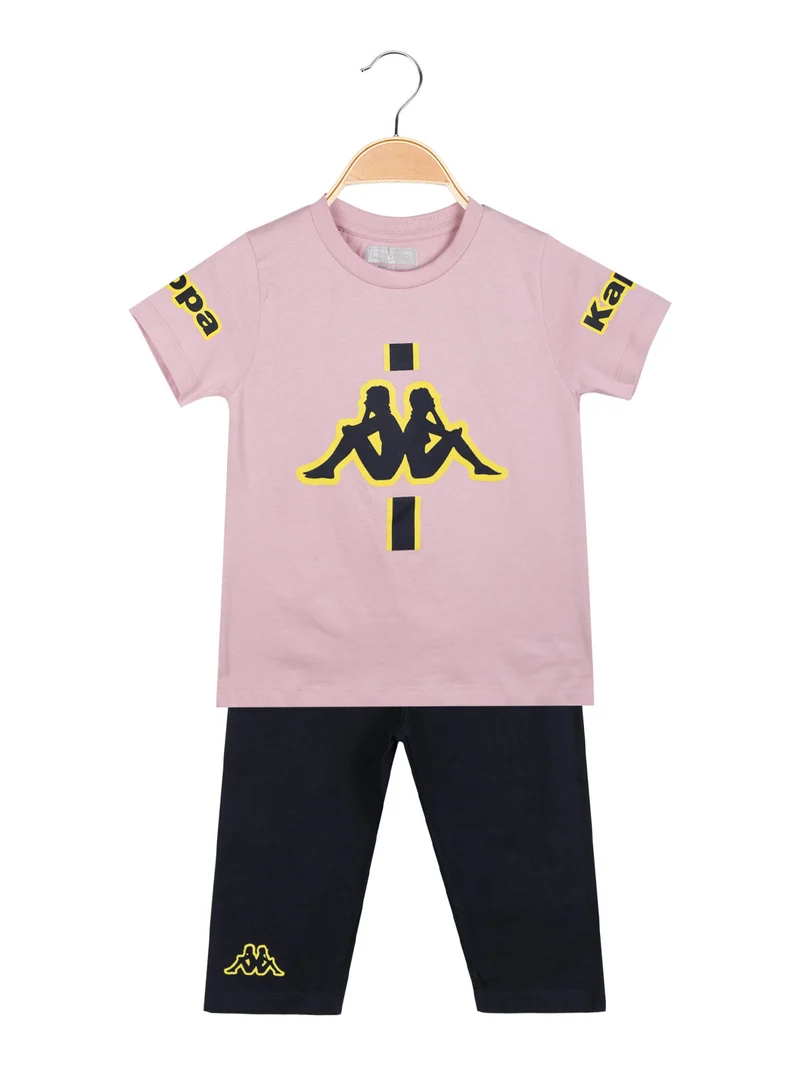 Completo sportivo 2 pezzi da bambina con leggings - rosa